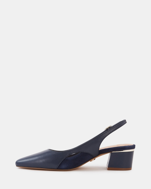 Gisela Dark Navy Leather Slingback & Wittner & Wittner Shoes