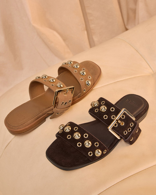 Dixee Ebony Suede Leather Sandal & Wittner & Wittner Shoes