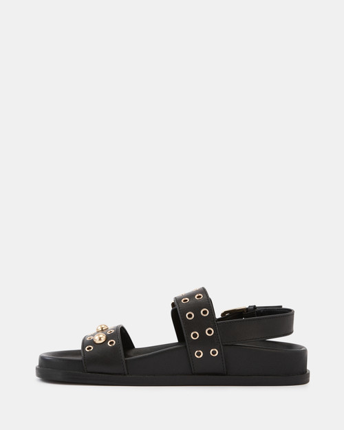 Fifi Black Leather Flatform Sandal & Wittner & Wittner Shoes