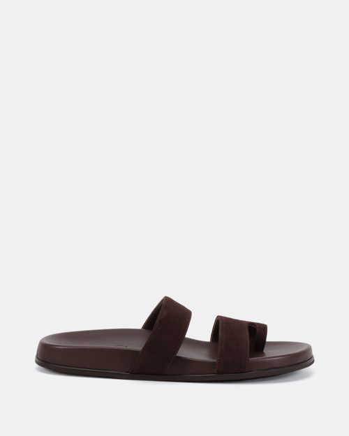 Adair Chocolate Suede Leather Sandal 