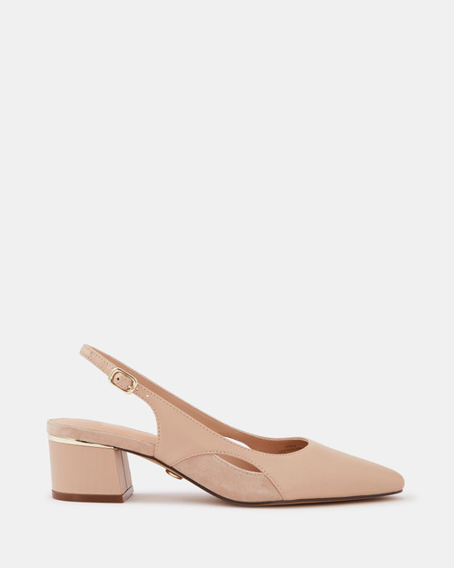 Gisela Bisque Leather Slingback