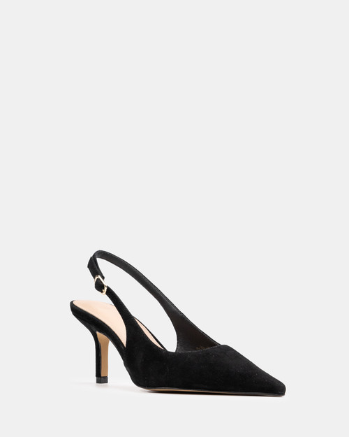 Leia Black Suede Leather Slingback & Wittner & Wittner Shoes