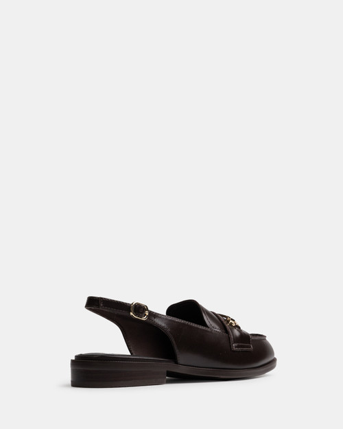 Alexia Dark Brown Leather Slingback Loafer & Wittner & Wittner Shoes