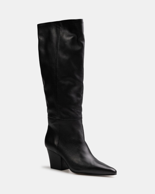 Kolton Black Leather Knee High Boot & Wittner & Wittner Shoes