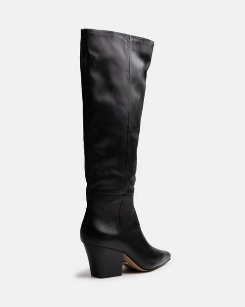 Kolton Black Leather Knee High Boot & Wittner & Wittner Shoes