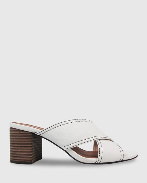 white block heel mules