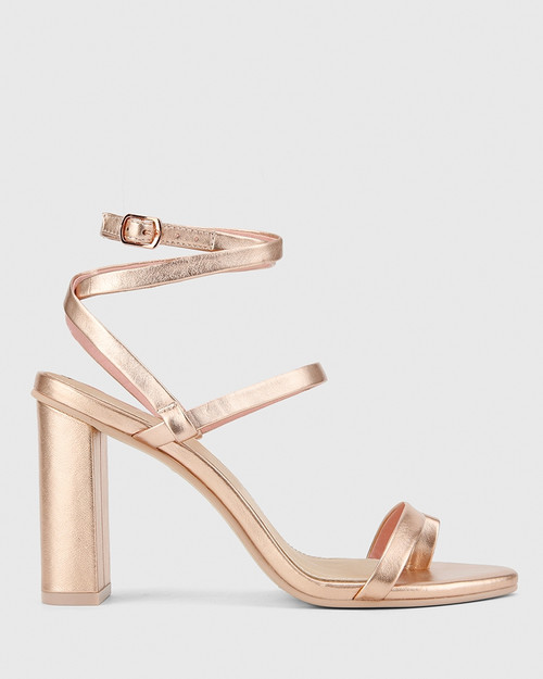 Regeena Rose Gold Metalic Leather Block 
