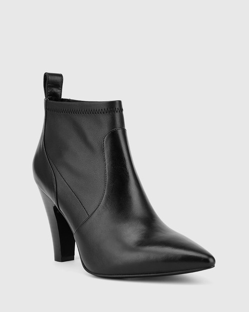 black stretch ankle boots