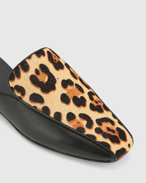 leopard print mule slides
