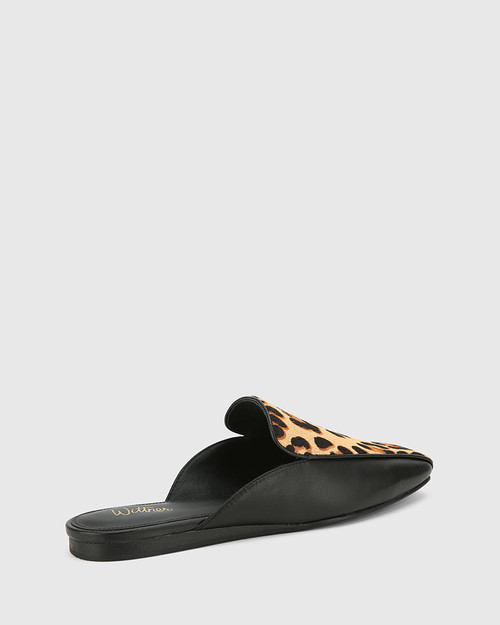 leopard print mule slides