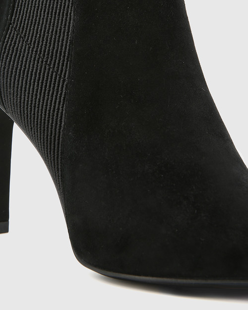 black open ankle boots