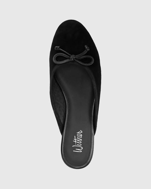 Ademar Black Suede Leather Round Toe Mule. & Wittner & Wittner Shoes