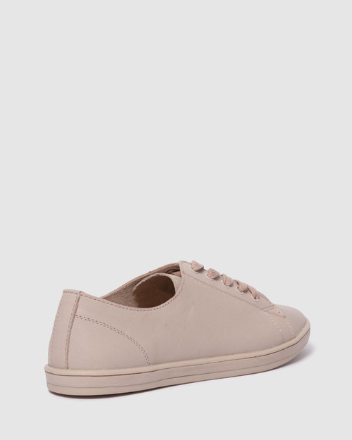 Breezy Blush Nude Leather Lace Up Sneaker. & Wittner & Wittner Shoes