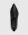 Marthur Black Leather Pointed Toe Flat. 