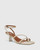 Kaiya Natural Linen Strappy Sculptured Heel Sandal. 