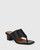 Johnson Black Leather Block Heel Sandal. 