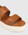 Jolly Tan Leather Slingback Flatform Sandal. 