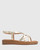 Etienne Pearl Gold Leather Cross Strap Sandal 