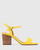 Collin Yellow Leather Block Heel Ankle Strap Sandal 