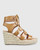 Venita Tan Leather Lace Up Espadrille Style Wedge. 