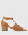 Imiza Coconut Leather Lasercut Block Heel Sandal. 
