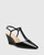 Polette Black Patent Leather Pointed Toe Wedge. 