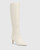 Daffy White Leather Stiletto Heel Long Boot 