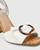 Reena White Nappa Leather Block Heel Sandal. 
