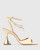 Veeva Cream Leather With Gold Flared Heel Sandal 
