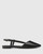 Edelpha Black Leather Flat Slingback Sandal. 