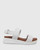 Kenya White Leather Open Toe Flatform Sandal. 