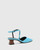 Granada Aqua Blue Leather Square Toe Sculptured Heel. 