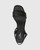 Collin Black Leather Block Heel Ankle Strap Sandal. 