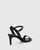 Nyra Black Nappa Leather Kitten Heel Sandal. 