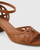 Imani Tan Leather Block Heel Sandal. 