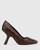 Xavi Brown Woven Leather Slanted Stiletto Heel Pump 
