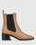 Orleans Cappuccino Leather Elastic Gusset Ankle Boot 
