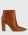 Hurlie Cognac Premium Nappa Leather Block Heel Ankle Boot. 