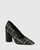Webster Black Tweed Boucle Block Heel Pointed Toe Pump 