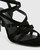 Remo Black Suede Leather Strappy Stiletto Heel Sandal. 