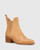 Jarell Tan Leather Elasticated Gusset Ankle Boot. 