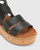 Rudd Black Leather Flatform Sandal. 