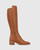 Joslyn Cognac Leather Block Heel Long Boot 