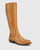 Devanna Cognac Leather Round Toe Flat Boot . 