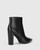 Hurlie Black Nappa Leather Block Heel Ankle Boot. 