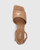 Krauss Sunkissed Tan Patent Leather Angular Heel Sandal 