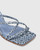 Vela Paisley Blue Leather Strappy Sandal 