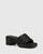 Kiyomi Black Quilted Leather Heeled Slide 