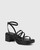 Kathryn Black Leather Strappy Sandal 