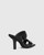 Rexine Black Leather Stiletto Heel Slide 